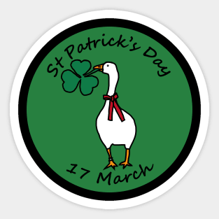 Gaming Goose with Shamrock St Patricks Day Sticker